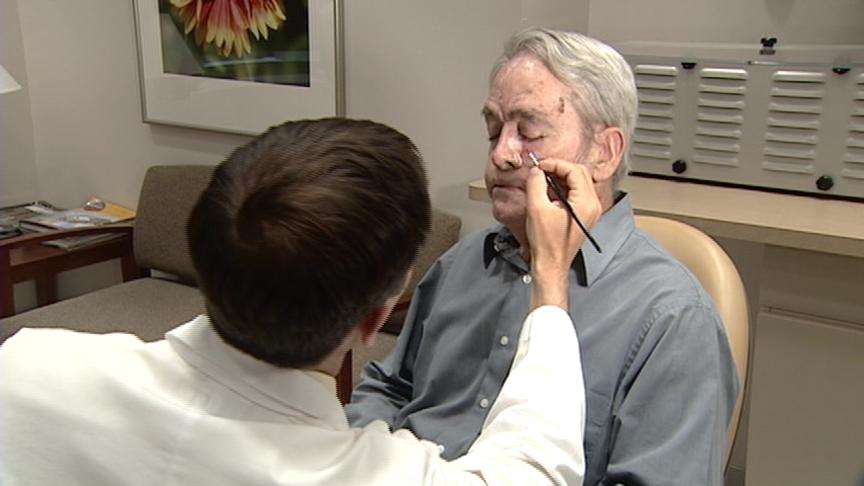 Anaplastologist Paul Tanner used a combination of science and artistry to design and build a prosthetic nose. Click to enlarge.