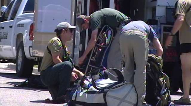 Search crews prepare to head up the trail