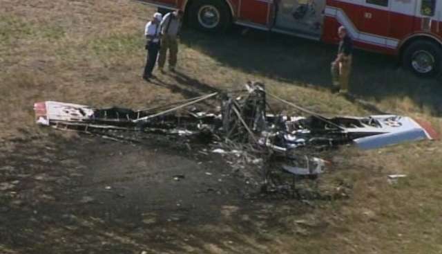 The plane burst into flames after crashing during takeoff Saturday
