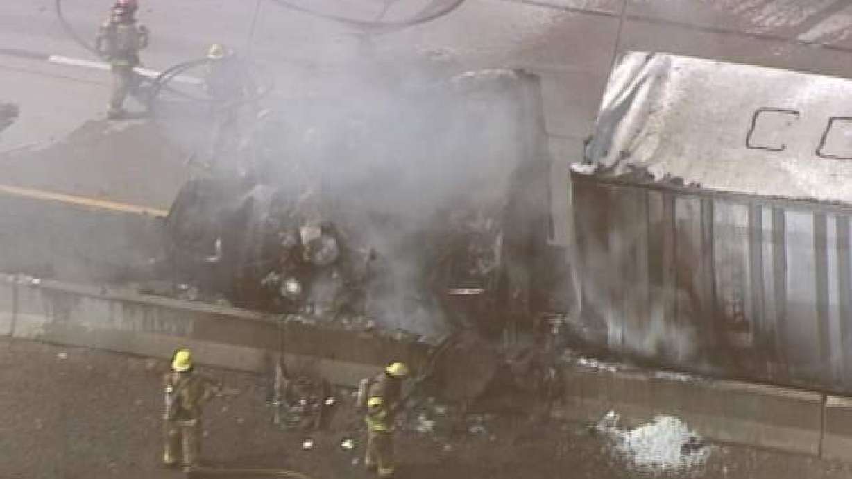 I-215 Open After Truck Fire