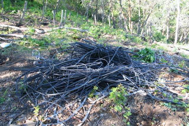 A pile of irrigation pipe found at the grow site. Courtesy Davis County Narcotics Taskforce