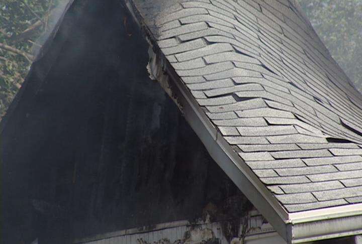 Firefighters couldn't go inside the building when they arrived because the roof was near collapse.