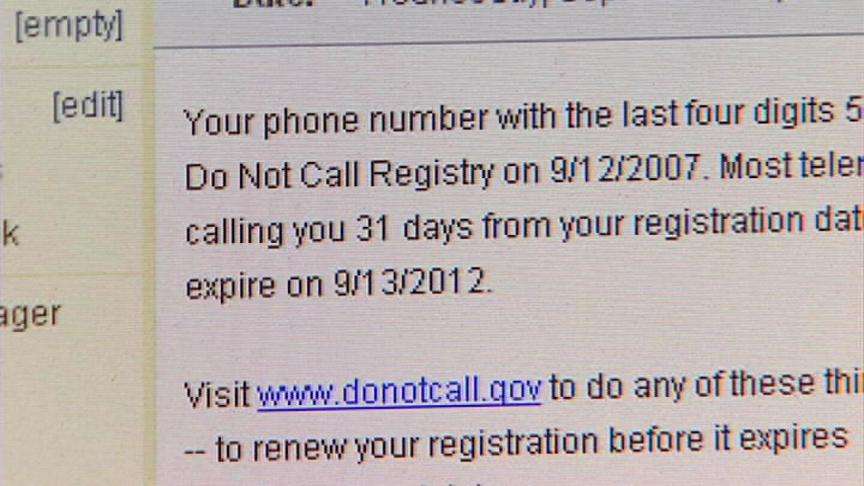 Do Not Call Registry Numbers About to Expire