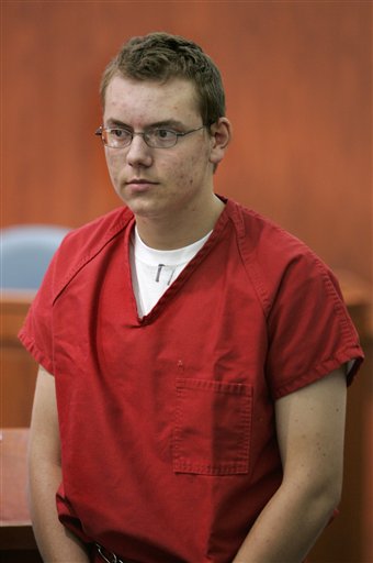 Jeremy Hauck, 18, charged with first-degree murder in the death of his mother, appears in court, Friday, Aug. 18, 2006, in Farmington, Utah. (AP Photo/Douglas C. Pizac, Pool)