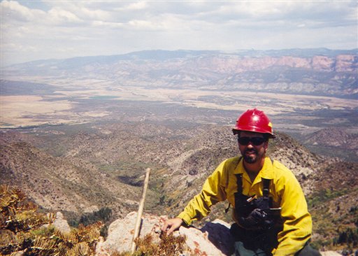 This undated photo provided by the Utah Bureau of Land Management shows Spencer Koyle, 33, who died Thursday, Aug. 17, 2006, while fighting a 250-acre wildfire, about 130 miles south of Salt Lake City, after getting trapped as shifting winds suddenly fueled a furious wildfire. It was the first death this year of a federal firefighter while battling a blaze, according to the National Interagency Fire Center. (AP Photo/Utah Bureau of Land Management)