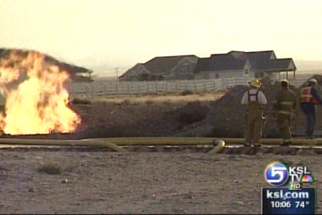 Fire Sparked when Backhoe Struck Metal