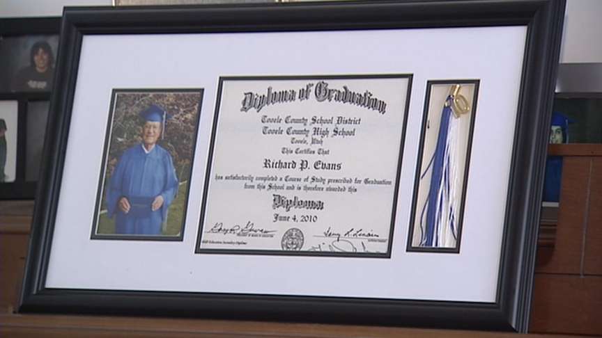 Paul Evans graduated as class valedictorian with his grandson in June