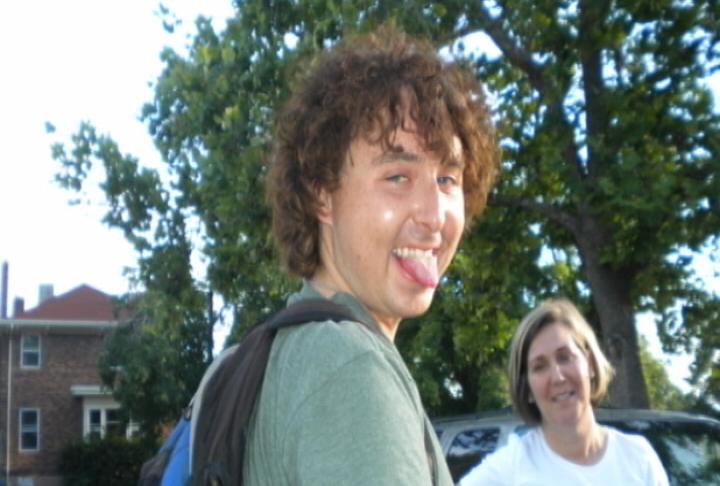 Skyler took this picture of the vandal as his mother confronted him over the broken sprinklers.