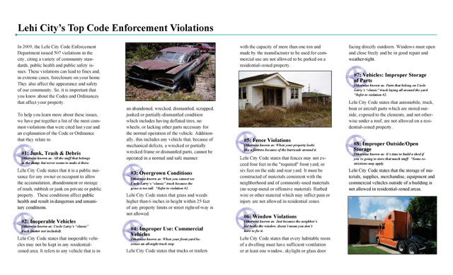 Lehi City releases 'Dirty Dozen' city code violations