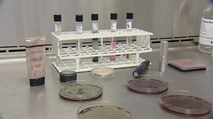 The experts at ALS Laboratory Group tested a small sample of various cosmetics. Out of the six tested products, one came back teeming with bacteria.