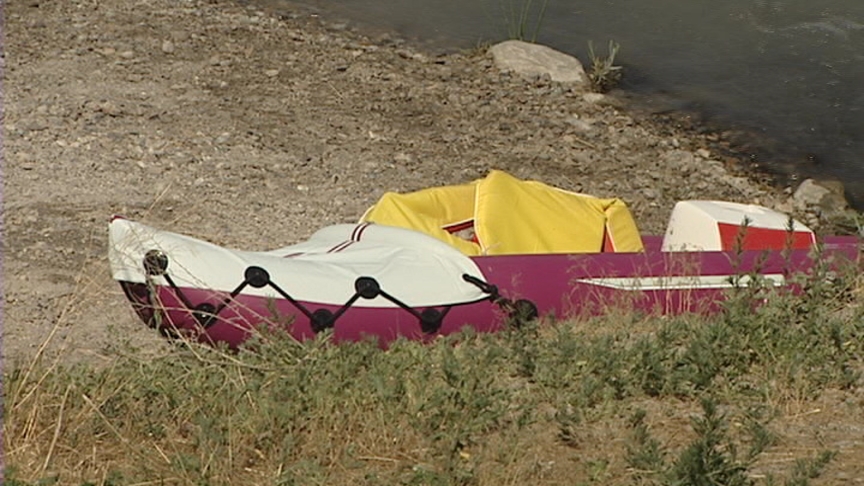 The couple went into the water when their kayaks flipped
