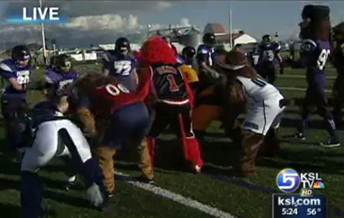 Mascots Face Eighth-Graders in Charity Game