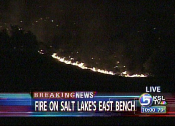 Fire Burning on East Bench