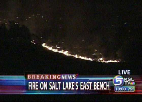 Fire Burning on East Bench