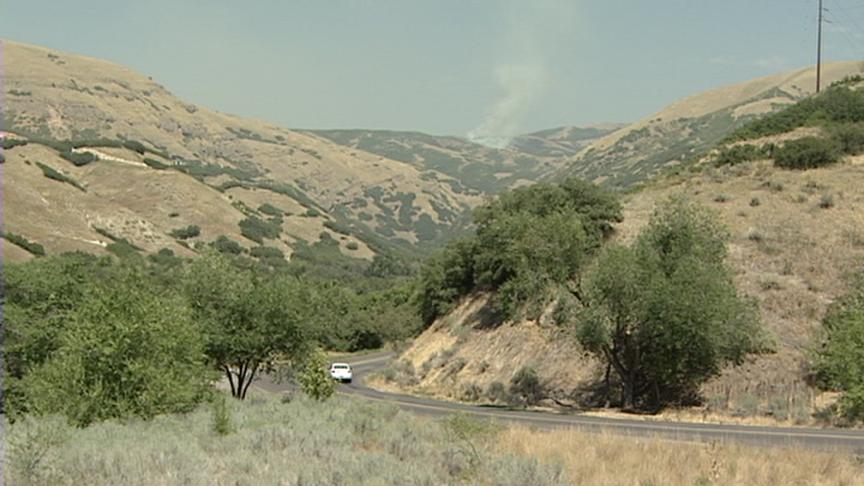 Fire Burning in City Creek Canyon