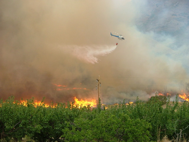 The fire on Wednesday night - Photo by Heidi S. Nelson