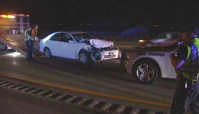 Wednesday night around 9 p.m., troopers say a woman under the influence of prescription drugs drove the wrong way on I-15 and slammed head-on into a trooper's car.