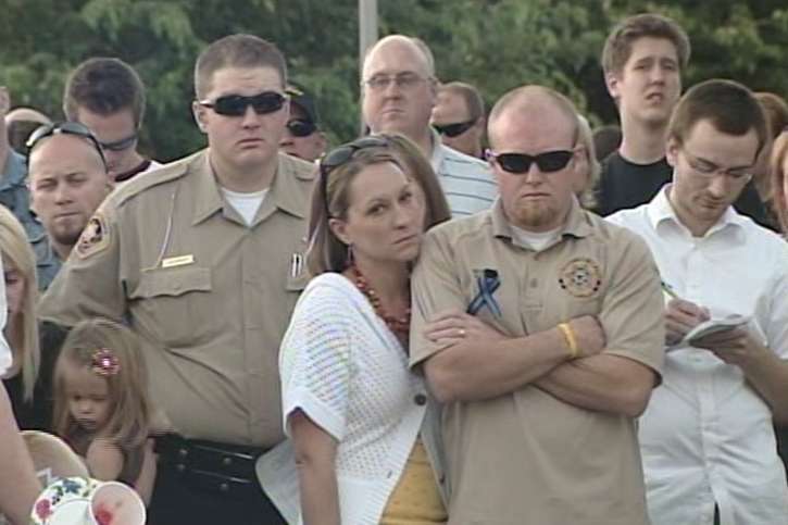 Family, friends and colleagues gathered Monday night to honor Kane County sheriff's Deputy Brian Harris.