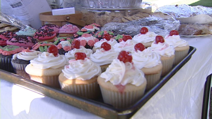 A bake sale was held Monday, and the treats at the sale went fast, dollar bills filling up a jar.
