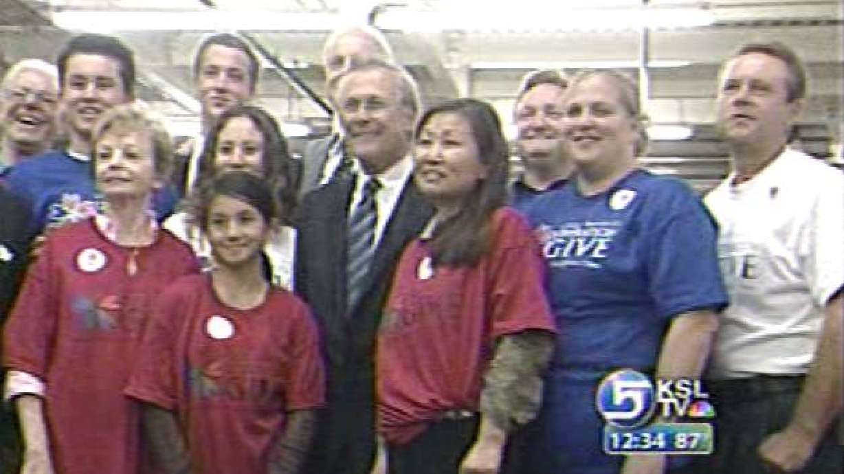 Rumsfeld Visits Globus Relief