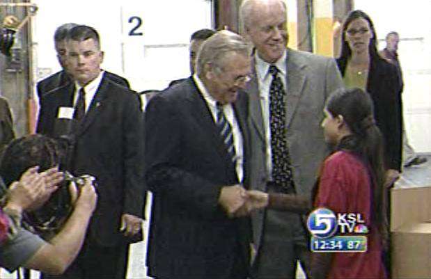 Rumsfeld Visits Globus Relief