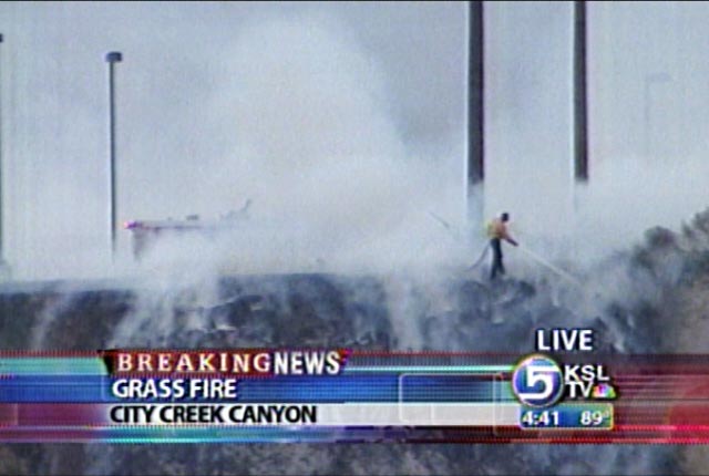 Brush Fire Burns near Salt Lake City Homes