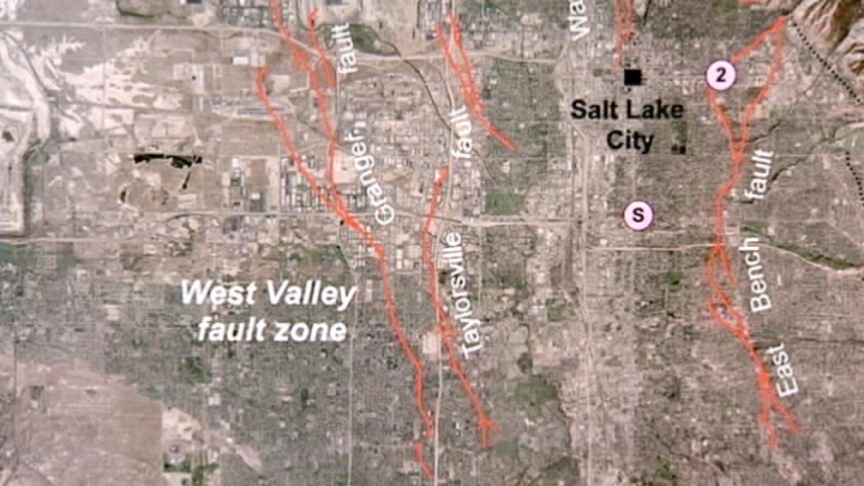 The West Valley Fault zone is actually comprised of a dozen different fractures. They lie roughly between Redwood Road and 5600 West from about 1700 North to 4800 South.