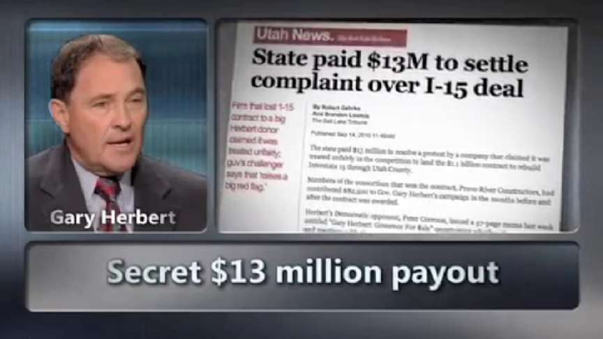 Corroon has hit Gov. Gary Herbert hard on the I-15 controversy over campaign donations, a disputed bid and a $13 million settlement.