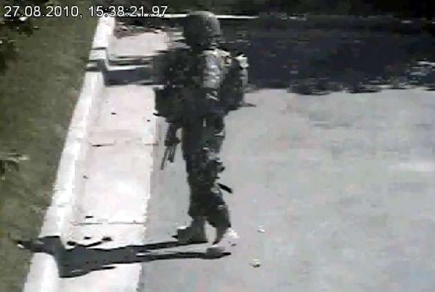 Security video shows Barrett at Grand America Hotel parking lot moments before the Aug. 27 shooting.