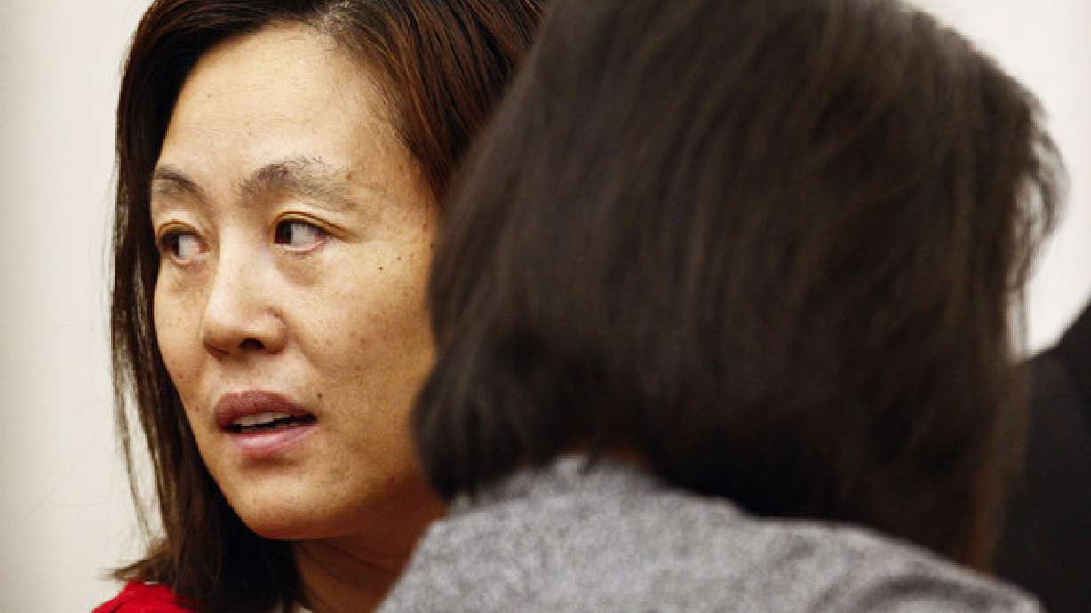 Sun Cha Warhola appears in Second District Court in Farmington on Oct. 18, 2010. A trial for Warhola was set to begin in September, but her attorney says her physical and mental health have deteriorated in the last three weeks.