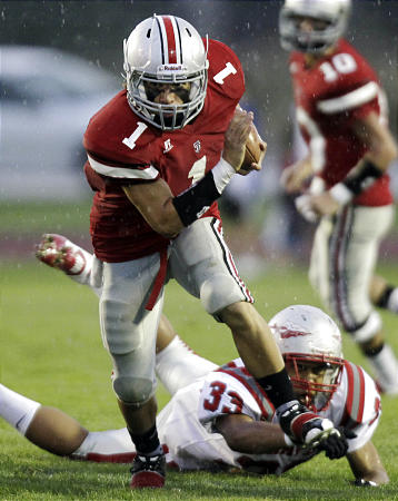 PJ Inoke is an explosive player for Spanish Fork, and the Dons will rely on him for big plays in the opening round of the state tournament against Mountain View. (Scott G. Winterton, Deseret News).