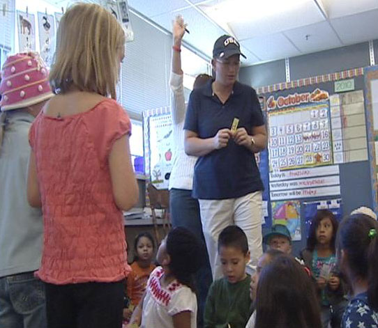 Stockton recently shared her experience with students at McPolin Elementary School.