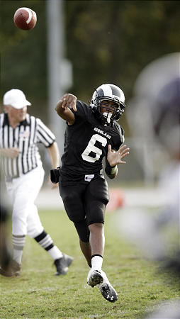 Highland quarterback Anthony Smithson threw for 312 yards and three touchdowns in a first-round win over Box Elder, and he'll need to have another big game if the Rams are to go on the road and knock off Pine View. (Jeffrey D. Allred, Deseret News)v