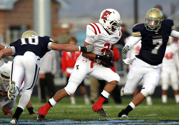 East running back Liti Molisi rushed for 214 yards and two touchdowns in a first round win over Westlake. He'll need to have another big game if the Leopards are to pull off the upset of Mountain Crest in the quarterfinals. (Ravell Call, Deseret News)