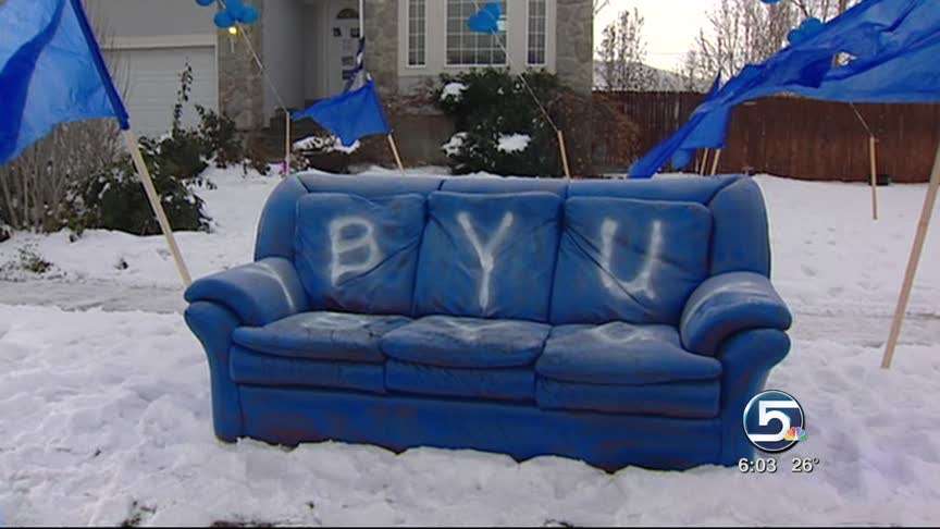 Fans both red and blue show team pride