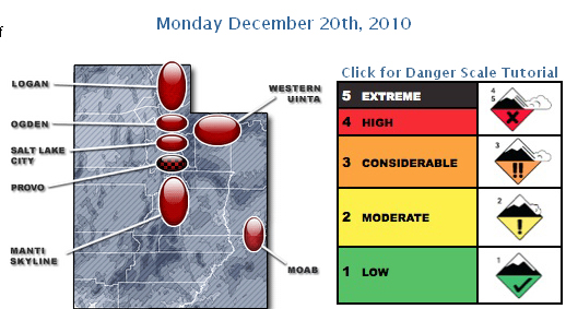 Utah avalanche risk (click for larger view)