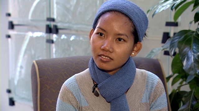 When Pogue refused to obey the commands of officers, he took off running toward Sophal You, pictured here, and several others.