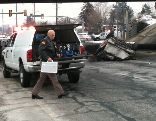 Fatal wreck Vehicle goes off I215 overpass