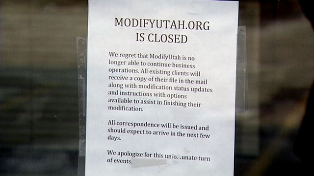 Notice posted on front door of Modify Utah. Click to enlarge.