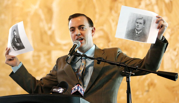 During the press conference announcing the initiative Winder held up pictures of his great-grandfathers, who came to the U.S. from Europe knowing no English.