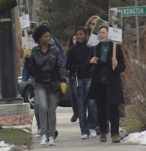 Students from Westminster College marched down 1300 East to demonstrate how King's legacy inspires them.