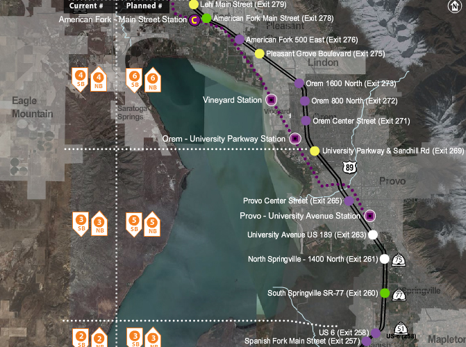 Interactive map of I-15 CORE project. Click here for larger view.