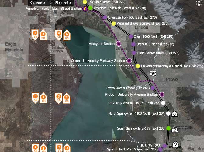 Interactive map of I-15 CORE project. Click here for larger view.