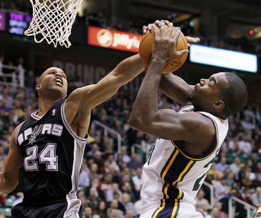 Spurs withstand late rally to beat Jazz 112-105