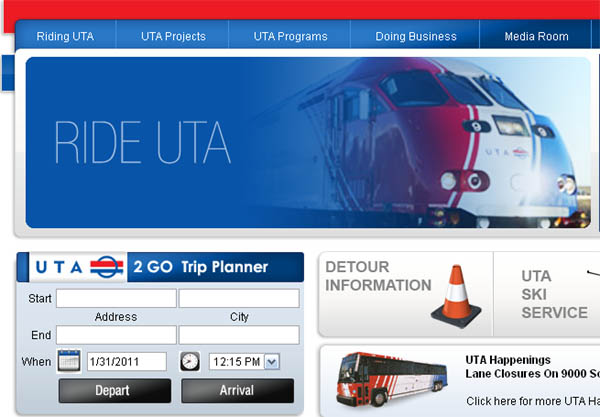 UTA website includes a new trip planner