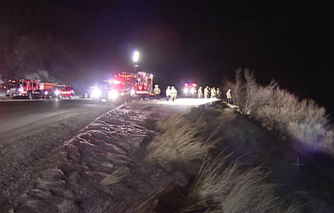 Unified Fire Department works to rescue Browns from creek in Little Cottonwood Canyon late Monday night.