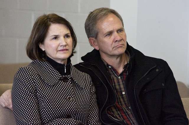 Ed and Lois Smart listen during a parole hearing for Wanda Barzee at the Utah State Prison in Draper, Utah, on Thursday, February 17, 2011. Barzee pleaded guilty in state court to aggravated kidnapping for her part in the Elizabeth Smart kidnapping.
(Djamila Grossman, The Salt Lake Tribune)