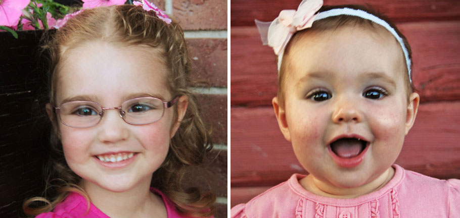 Rebecca Kay Toone, 4, and her sister Rachel Ana Toone, 15 months.