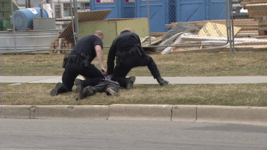 Officers tackled the suspect a few blocks away from the crash scene