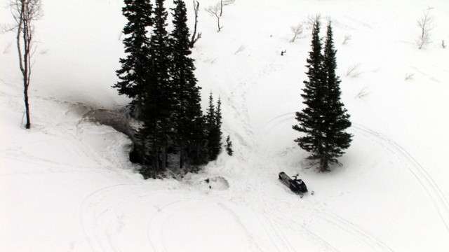 The stranded snowmobilers dug this out this snow cave, which provided shelter from the elements and ultimately led to their survival